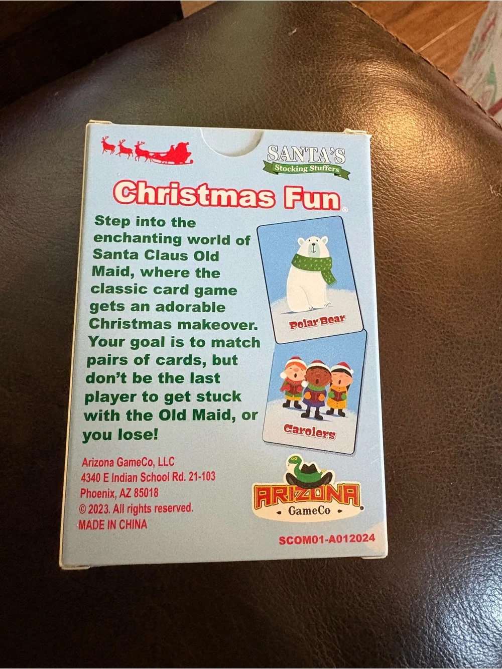 Santa Claus Old Maid Card Game - Light Blue Holiday Box